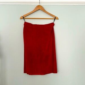 Red Suede BeBe skirt Size 6